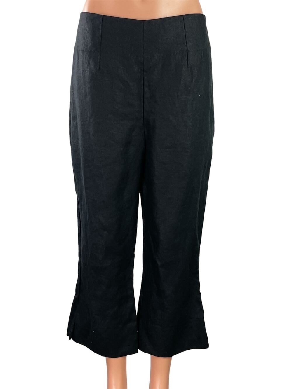 NEW Faithfull Valeria Women's Black High Waisted Capri Trousers Pants Size 8